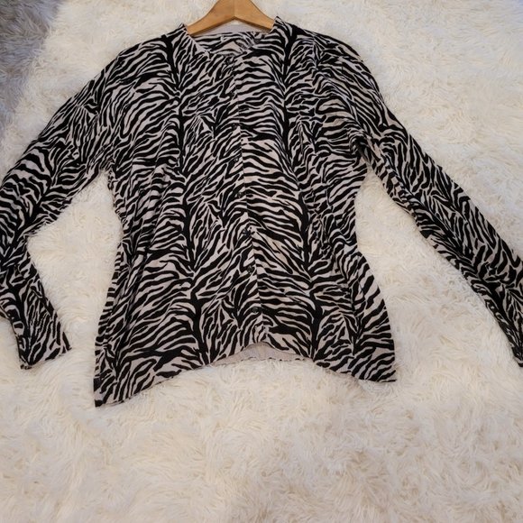 Alfred sung animal print cardigan zebra - Picture 3 of 3